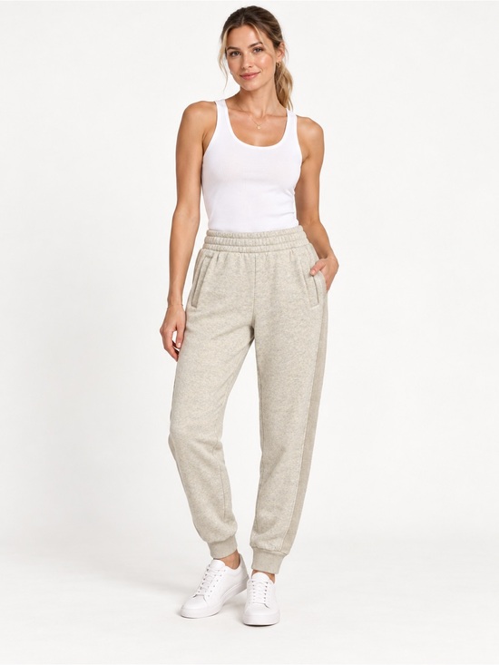 ANTONIO MELANI Pants - ANTONIO MELANI Relaxed High-Waist Joggers in Light Oatmeal
